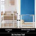 Cumbor 36" Extra Tall Baby Gate for Stairs, 29.7-40.6" Wide Dog Gate for Doorways, Pressure Mounted Auto-Close Pets Gates for Dogs Indoor, Durable Safety Child Gate, Mom's Choice Awards Winner, White