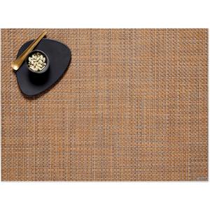 Chilewich Basketweave Placemats - Woven Placemats Set of 4 - Reusable, Stain-Resistant, Indoor/Outdoor Tabletop Protection - Teak - 14" x 19" Rectangle