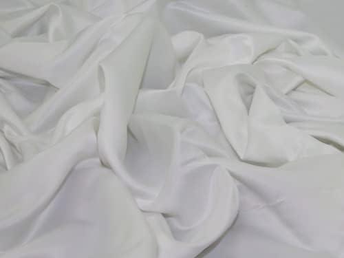 Minerva Recycled Polyester Matt Satin Fabric Ivory - per Yard