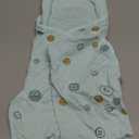 Premium Soft Cotton Baby Swaddle Blankets, Unisex Baby Blanket Wrap for Newborn Baby Boys Girls, Skin Friendly Wearable Swaddling Sleep Sack Calms Startle Reflex (Button, Blue, 0-3 Months)