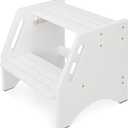 Step Stool, Bed Step Stool Height-Adjustable for Adults Seniors with Safety Non-Slip Pads and Handles, 400 LBS Capacity for Bedroom Kitchen Bathroom Sink, or Bedside, Senior Support (White) (13.4Inches)