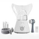 Bella Ciao Face Steamer, 11 Pc Facial Kit, Home Spa Kit, Gray/White