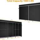 ULIFHOME E14C Max Heavy Duty Closet Organizer SystemFreestanding Clothing Racks for Hanging ClothesAdjustable Garment Rack 86" W 16" D 77" H Hold 1060 lbsBlack Rack with Black Cover