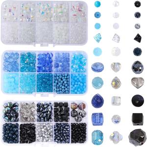 1550pcs Crystal Glass Beads for Jewelry Making - AB Color Clear Loose Crystals Beads & 3 Colors Sparkle Crystals for Necklace Bracelet Earring DIY Craft or Home Ornaments, Gifts for Beginner Woman