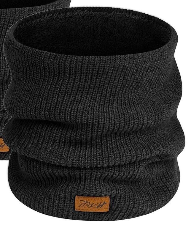 Warmer,Balaclava Face Mask & Soft Fleece neck gaiter Winter Face Cover for Men & Women Outdoor Activities (1, Black)