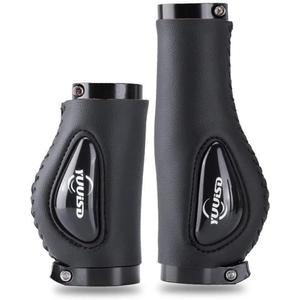 Silicone PU Leather Bicycle Handlebar Grips Sleeve Silicone Meat Ball Shock Grips Absorption Comfortable Mountain Bike Grips for Modified Mountain Bike