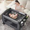 Pamo Babe Pack and Play with Bassinet Baby Playpen Foldable Playard with Changing Table Portable 4 in 1 Baby Playard