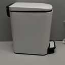 Cesun Small Bathroom Trash Can with Lid Soft Close, Step Pedal, 6 Liter / 1.6 Gallon Stainless Steel Slim Garbage Can for Bedroom, Diaper Waste Basket with Removable Inner Bucket (White)