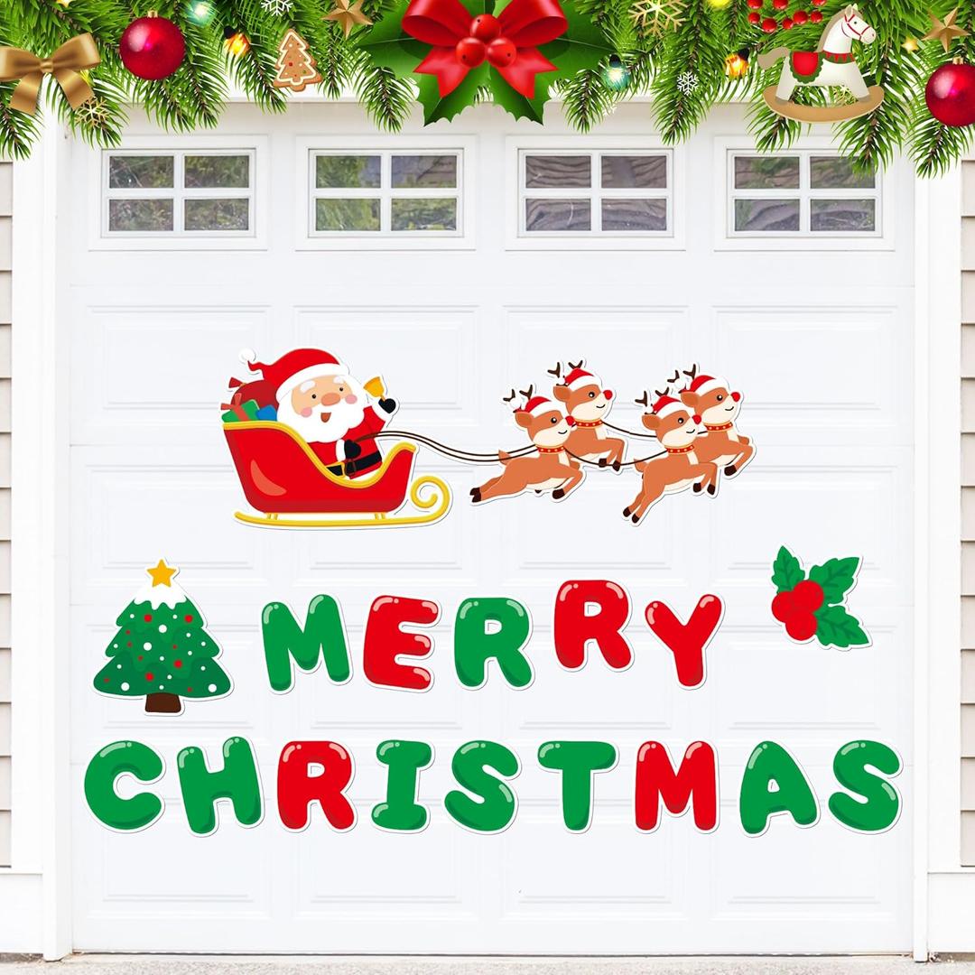 Christmas Garage Door Magnets, Christmas Garage Door Decorations Holiday Refrigerator Fridge Kitchen Decor Garage Door Christmas Decorations