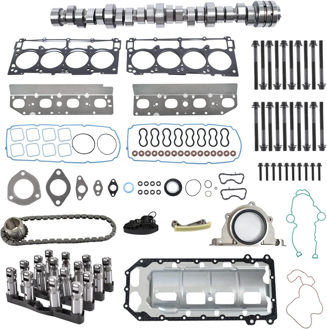 5.7 HEMI Cam MDS Lifters Camshaft Kit with Gasket and Timing Chain for 2009-2015 Chrysler 300 Dodge Charger Challenger Durango Jeep Grand Cherokee 5.7L V8 53022372AA