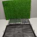 Dog Crates Kit with Artificial Grass and Dog Crates Cover, 27 Inch Double Door Collapsible Metal House for Dogs and Cats, Dog Cage with Leak-Proof Pan Tray, Travel, Indoor and Outdoor Dog Kennel