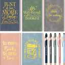 Fulmoon 10 Pcs Book Lovers Gifts Book Club Inspirational Notebooks Journal with Pens Vintage Appreciation Gift for Teacher Librarian Reader Student Coworker(Morandi)