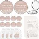 CroBlissful Mother's Day Inspirational Gifts for Women Bulk Wildflower Compact Mirror Makeup Purse Double Sided Folding Mirror Inspirational Gift Cards with Bag for Women(12 Set,Classic)