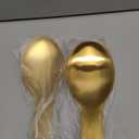 Nuanchu 10 Pcs Stainless Steel Spoon Rest Spatula Ladle Holder Spoon for Stove Top Heavy Duty Spatula Holder for Countertop Dishwasher Safe Utensil Rest for Kitchen, 3.8 x 9.6" (Gold)