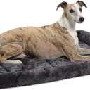 Comfort Expression XL Dog Bed with Bolster, Waterproof Orthopedic Foam Dog Beds for Extra Large Dogs, Washable Dogs Sofa Pet Bed with Removable Cover & Non-Slip Bottom(X-Large,Dark Grey)