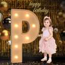 Marquee Letters 3 Feet Tall, 3FT Large Light up Letters P, Big Sign P with Warm White Light for Prom Birthday Wedding Proposal Engagement Graduation Party Backdrop Decorations