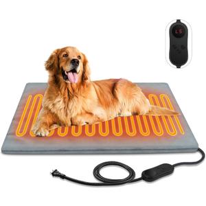 Large Pet Heating Pads for Dogs & Cats Outdoor, 35.4*23.6inches Dog Cat Heating Pad Bed Outdoor Waterprooof, Warming Heated Cat Dog Bed Blanket Outside, Heated Pet Mat, Gifts for Cats Dogs in Winter