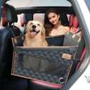 Dog Car Seat for Large Medium Small Dogs,Back Seat Extender for Dogs,Dog Seat Cover for Back Seat Hard Bottom, Dog Hammock for Backseat, Car Bed Mattress for Car SUV Truck(Black)