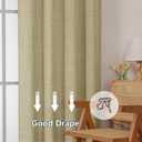 Chyhomenyc Curtains 54 Inch Length for Living Room - Light Filtering Faux Linen Textured Window Curtains, Soft Airy Rod Pocket Window Treatment Drapes for Bedroom, 42Wx54L, 2PCS, Camel