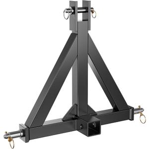 Tow Hitch 2 Inch, 3 Point Trailer Hitch with 2" Receiver, 3 Pt Tractor, Compatible with Category 1, John Deere, Kubota, Kioti, Yanmar, Cat, Tractor, Heavy Duty Quick Hitch Drawbar Adapter, Black