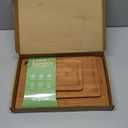 Bamboo Cutting Board for Kitchen, 3-Piece Set with Juice Grooves, Side Handles & Non-Slip Mats  Durable Bamboo Chopping Board for Meat, Vegetables and Fruits