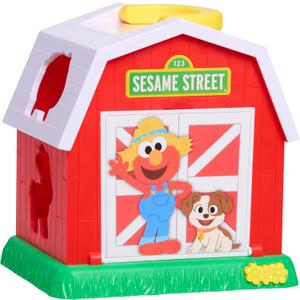Sesame Street Elmo's Learn & Sort Barn with Music and Sounds, 6-pieces, Teaches Toddlers Shapes, Sounds, and Problem-Solving Skills, Toy for Girls, Boys, Kids, Ages 2 and Up by Just Play, Kids Toys for Ages 2 Up by Just Play