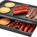 bella Electric Griddle with Warming Tray - Smokeless Indoor Grill, Nonstick Surface, Adjustable Temperature & Cool-touch Handles, 10" x 18", Copper/Black