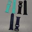 Silicone Strap Compatible with Kids Apple Watch Band 44/45/46/42mm(Series 3 2 1), Soft Sport Replacement Bands for iWatch Series 11 10 9 8 7 6 5 4 3 2 1 SE3 SE2 SE Girls Boys Small Wrists (Black+NavyBlue+Green)