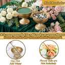 4 Pcs Gold Urn Vases for Centerpieces 6 Inch Hammered Compote Bowl Vases Set for Wedding Vintage Metal Vase Table Decoration with Anti-Slip Mat for Christmas Anniversary Party