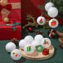 Wettarn 48 Pcs 2.36 Inch Christmas White Ball Ornaments with Lid Rope Matte and Shiny Blank Ornaments Set for Xmas Tree Decoration, DIY Crafts Holiday Party Decoration