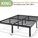 LUMUNANCE Metal Bed Frame California King Size - 14 Inch Heavy-Duty Cal King Platform Bed Frame No Box Spring Needed, Easy Assembly, Noise-Free, Sturdy Mattress Foundation, Underbed Storage Space