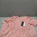 PRETTYGARDEN Women's 2026 Summer Casual Midi Dresses Square Neck Short Sleeve Smocked A Line Floral Flowy Elegant Boho Dress (Pink,Medium)