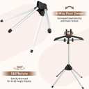 Abiglifty 34-63 Inch Adjustable T Shirt Display Adult for Vendors, Portable Hanging Black Metal Clothes Display, Hanger Rack for Clothing Dress