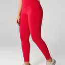 UNISSU Hugcurve No Front Seam High Waisted Workout Leggings for Women Buttery Soft Yoga Pants Gym Athletic Tights - 25'' (Red, M)