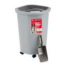 IRIS USA Pet Food Storage Container 25 lbs, Premium 60% Improved Airtight Seal with Air Valve, 2 Cup Scoop, Removable Wheels, Easy to Open - Made in the USA, Gray