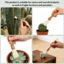 Cactus Plants Cleaning Brushes,Wooden Handles with Goat Hair Bristles,Garden Plant Cleaning Tools,Mild and Soft,Extra-Long BristlesThree Different Lengths, Suitable for Various Plants and Scenarios.