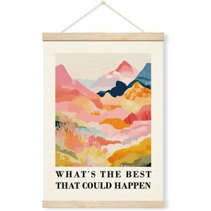 Motivational Positive Canvas Wall Art, What's the Best That Could Happen, Positive Affirmations Home Wall Decoration for Living Room Bedroom Home Office 12 X 16 Inches