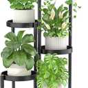 iDavosic.ly Plant Stand Indoor Outdoor, 5 Tier Corner Metal Flower Display Holder Shelf, Easy Assembly Folding Tall Orchid Rack for Patio Balcony Porch Garden Living Room House, Black