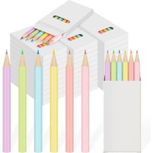 Ctosree 24 Packs Mini Pastel Colored Pencils Bulk 3.5'' Coloring Drawing Pencil in Boxes End of Year Gift for Students Kids Adult Classroom Exchange Gift School Painting Party Favor, 6 Per Pack