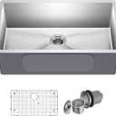 Kraus KHU100-32 Standart PRO 16 Gauge Undermount Single Bowl Stainless Steel Kitchen Sink, 32 Inch, Scratched Finish