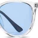 HJSTES Polarized Kids Sunglasses for Girls Boys, 100% UV Protection for Children Sun Glasses, 50MM (Clear Frame/Blue Lens)