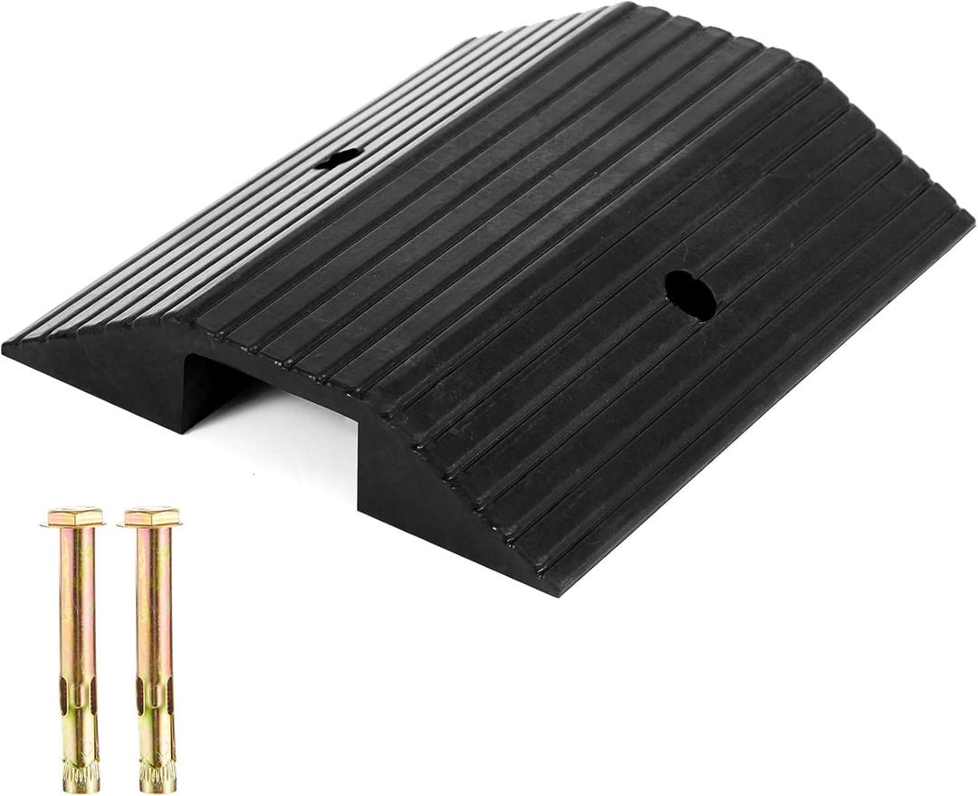 Rubber Ramps for Door Threshold 19.7 x 15.3 x 3 Inches Wheelchair Ramp Non Slip for Home Doorways, Suitable for Thresholds Under 2.4 Inches in Height for Getting in and Out of Houses, 600 Lbs Capacity