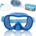 Kids Swim Goggles, Snorkel Mask Diving Mask Swimming Goggles with Nose Cover and Elastic Straps Cover & Mesh Bag & Ear Plugs