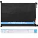 PRObebi Retractable Baby & Pet Gate - 34" Tall, Extends to 72" Wide, Mesh Gate for Doorways, Stairs, Hallways, Indoor/Outdoor (Black)