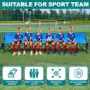 1MORE Portable Folding Bench, Foldable Sideline Bench for Team, 8 Seats Outdoor Camping Chair with Carry Bag & Backrest, Team Sport Sideline Bench for Football,Soccer, Fishing. Blue