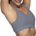 Sports Bras for Women High Support Push up Yoga Bra with Removable Cups Workout Running Bra with Pockets (US, Alpha, Medium, Regular, Regular, M, Gray) (M)