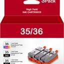35 36 Ink Cartridges Replacement for Canon PGI-35 Black CLI-36 Color Ink Cartridge PGI35 CLI36 Ink to Work with PIXMA iP100 TR160, PIXUS Mini260 320 Printer (2 Black, 1 Tri-Color, 3 Pack)