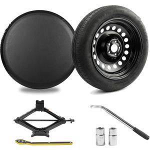 Spare Tire Kit Compatible with Toyota 2016-2025 RAV4, 2011-2026 Sienna. 2022-2025 Lexus NX Series - Includes 17x4 Black Rim, 165/90R17 Spare Tire, 28.7 Rolling Diameter, Includes car Jack kit.