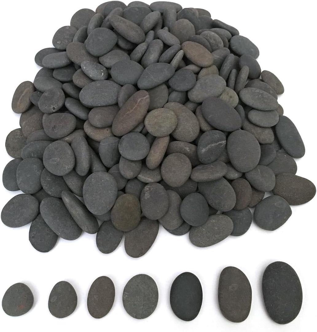 800g Gray Natural Pebbles Gravel,Smooth Flat River Stones for Painting Arts and Crafts DIY Aquarium Decor Flowerpot Landscaping (1.5-3CM)