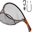 SF Fly Fishing Landing Net Soft Rubber Mesh Trout Net Catch and Release Net
